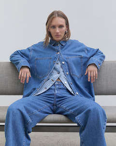 Organic Denim Overshirt - Royal Blue
