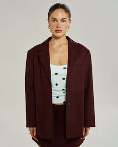 Womens Jackets Coats: Vegan Suede Jacket - Syrah