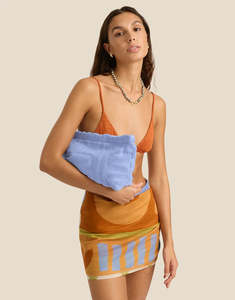 Womens Bags Wallets: Towelling Pouch - Kin Cornflower