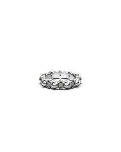Darkness and Light Ball Chain Ring Clear Quartz / Sterling Silver