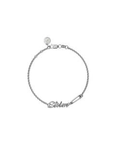 Womens Jewellery: Sentimental Script Bracelet - Silver