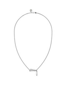 Womens Jewellery: Sentimental Script Necklace - Silver