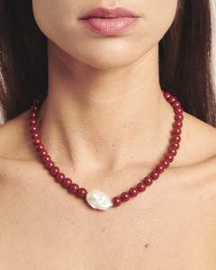 Womens Jewellery: Isabella Necklace - Maroon