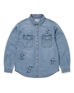 Mens Shirts: TNT Peanuts Denim Shirt - Blue