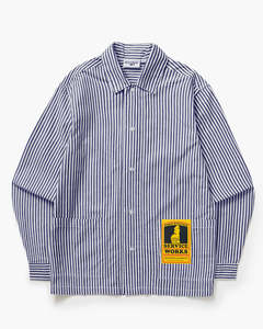 Poplin Stripe Waiter Shirt - Royal