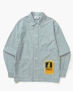 Poplin Stripe Waiter Shirt - Forest