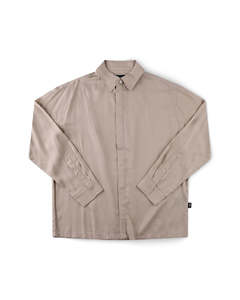 Mens Shirts: Ag Vivian Boxy Long Sleeve Shirt - Cream