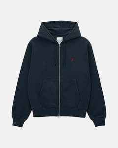 Mens Hoodies Sweats Knitwear: One Point Zip Hoodie - Vintage Black
