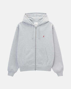 Mens Hoodies Sweats Knitwear: One Point Zip Hoodie - Heather Grey