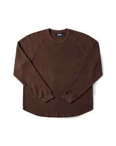 Mens Hoodies Sweats Knitwear: Ag Raglan Waffle - Brown