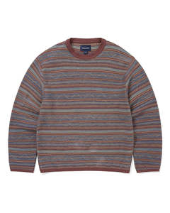 Mens Hoodies Sweats Knitwear: Pattern Knit Crew - Magenta