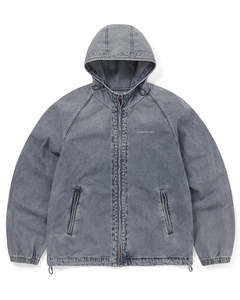 Mens Jackets Coats: SP-Logo Denim Windbreaker - Washed Blue