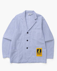 Seersucker Server Suit Jacket - Navy Stripe