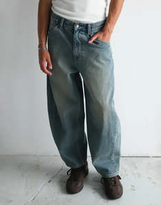 Mens Jeans: A6 Carson Big Cocoon Denim Jeans - Washed Blue