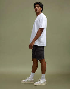 Mens Shorts: Cargo Shorts - Washed Black