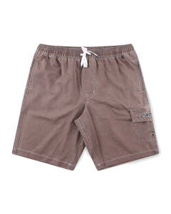 Mens Shorts: Swans Cargo 21" Swim Shorts - Chocolate