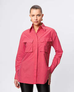Mossman: Tudor Shirt - Red Stripe