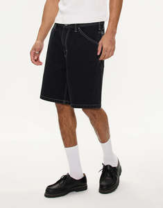 A5 Lance Baggy Denim Shorts - Washed Black