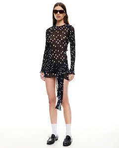 Lioness: Ford Mini Dress - Noir Polka