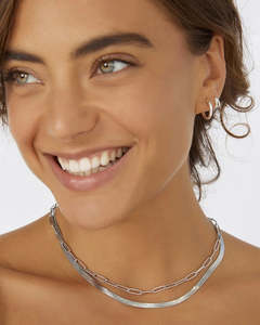 Sylvia Snake Chain Necklace - Silver