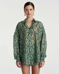 Sheer Long Sleeve Shirt - Viper
