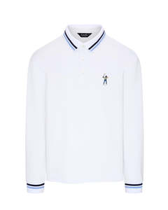Long Sleeve Mid Weight Polo - Bright White