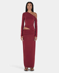 Ownley: Pearla Long Sleeve Top - Burgundy