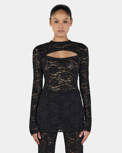 Ownley: Misha Long Sleeve Top - Black