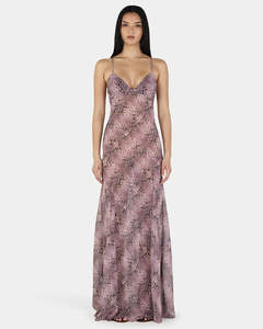 Womens Dresses: Tiffany Maxi Dress - Mauve Snake