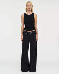 Womens Bottoms: Milla Wide Blackout - Washed Black