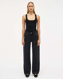 Womens Bottoms: Daria Baggy Cosmos - Washed Black