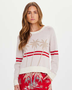 Womens Sweats Knitwear: Palma Joni Knit Crew - Creme
