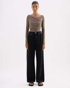 Daniya Long Sleeve Top - Truffle