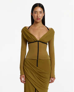 Jolie Long Sleeve Top - Mossgold