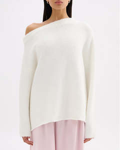 Womens Sweats Knitwear: Lavinia Knit - Salt