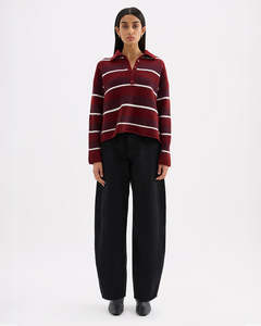 Maia Rugby Knit - Mulberry Stripe