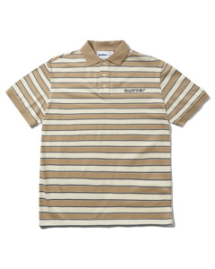 Mens New: Witness Stripe Polo - Tan / Ivory