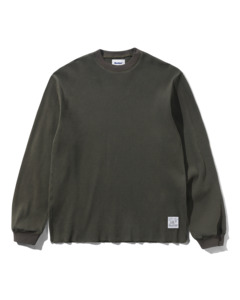 Waffle Long Sleeve Top - Washed Dark Grey