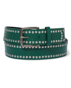 Mens New: Studded Belt - Green