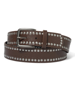 Mens New: Studded Belt - Brown