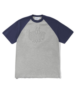 Mens T Shirts: Harvest Raglan T-Shirt - Navy/Heather