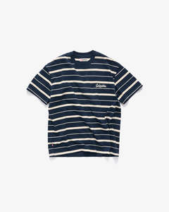 Cursive Stripe T-Shirt - Navy/Natural