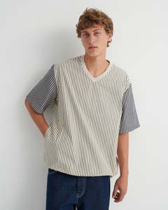 Base Tee - Ecru Stripe
