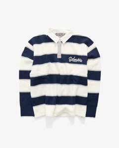 Cursive Knit Rugby - Navy/Natural