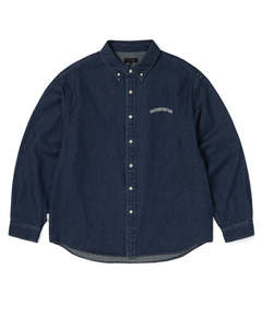 Mens Shirts: Washed Denim Shirt - Washed Indigo
