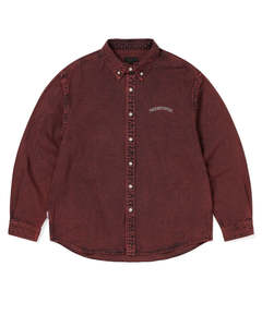 Washed Denim Shirt - Red