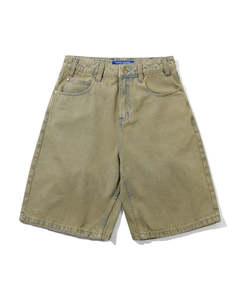 Mens Shorts: Serif Baggy Denim Shorts - Sunfade Blue