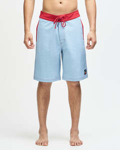 Mens Shorts: Long Boardshort - Glacier Blue