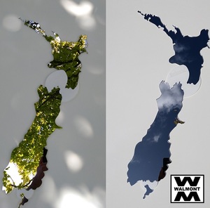 Products: New Zealand Map - Acrylic Mirror - Walmont