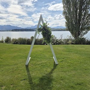 White Triangle Arch - Wanaka Wedding Hire
